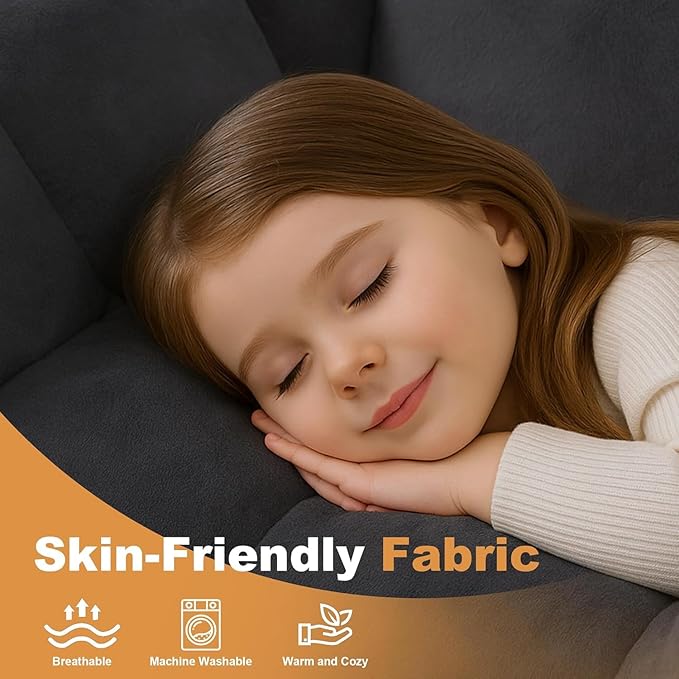 Giant Bean Bag Chair, Bean Bag Chairs for Adults Kids, Oversized Plush Bean Bag Couch with Armrest, Large Chair with Filler, Stuffed Accent Chair Lounge Floor Sofa for Gaming, Reading, Grey