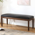 chairus PU Leather Upholstered Entryway Bench Dining Table Benches Farmhouse Shoe Bench Seat for Hallway Bedroom End of Bed Vintage 45.5" Wooden Leg Benches for Kitchen Restaurant Window, Black