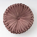 vctops Solid Velvet Seat Cushions Round Floor Pillows Thicken Chair Cushions Pleated Chair Pads Seat Pad Throw Pillows for Bedroom Living Room (Coffee,Diameter 15")