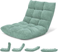 Giantex Floor Chair with Back Support, 14 Adjustable Position, Padded Sleeper Bed, Couch Recliner, Gaming Floor Chairs for Adults, Meditation, Gaming Chair Floor, Green