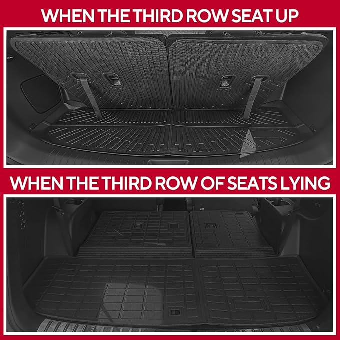 Naibeve Floor Mats for 2017-2023 GMC Acadia 7 Seats Bench Seats - All Weather Floor Mats Cargo Mat 2nd & 3rd Row Backrest Mats