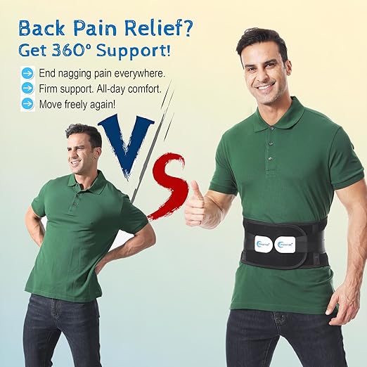 Paskyee Back Brace for Lower Back Pain Men Women, Adjustable Knitted Back Support Belt with Bionic Support System, for Herniated Disc, Lumbar Strain,Sciatica, Scoliosis Medium