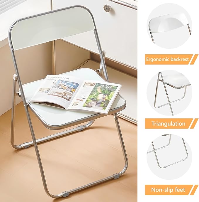 10 Pack White Plastic Folding Chairs - Bulk Value Stackable for Wedding Banquet, Event Rental, Large Venue (250lb Capacity)