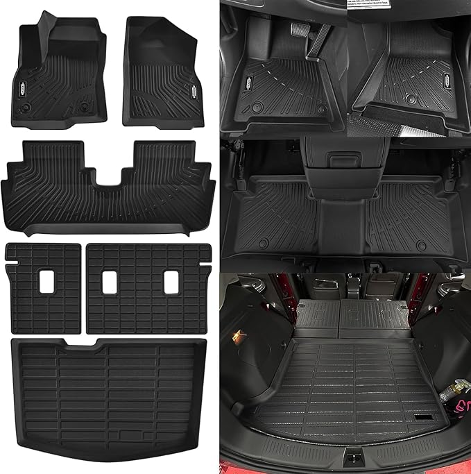 All Weather Floor Mats Fit for Chevrolet/Chevy Bolt EV 2017-2023 Floor Mats & Trunk Mat & Backrest Mat Replacement for Chevrolet Bolt EV Accessories Odorless Anti-Slip Floor Liner(Not for EUV)