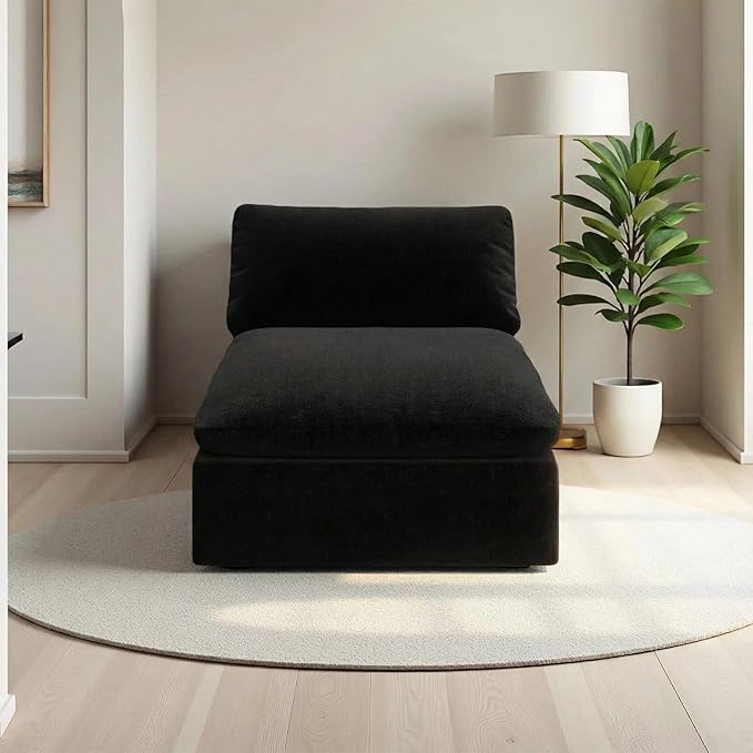 Forest aesthetics Modular Sectional Sofa,Extra Comfty Deep-Seat-Filled Couch, Black Modern Couches for Living Room,Apartment,Office,Small Space