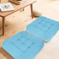 Meditation Floor Pillow Set of 2, Square Large Pillows Seating for Adults, Tufted Corduroy Cushion for Tatami Living Room, 22x22 Inch FP-Lblue