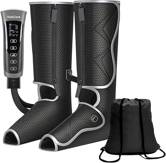 HuBDIC HubiCare Leg Air Massager for Circulation and Relaxation Foot and Calf Massage with Heat. Great for Circulation and Helpful for Relaxation and Swelling (Zipper Added)