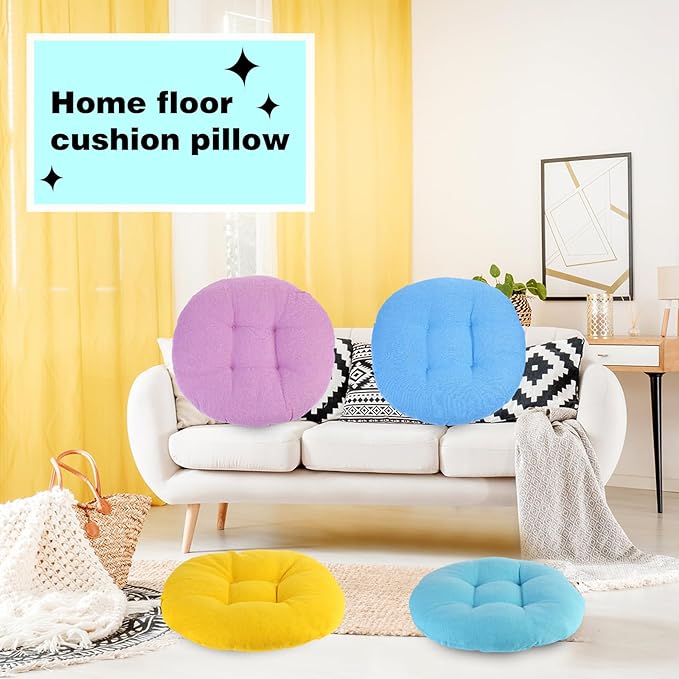 Gerrii 12 Pieces Classroom Floor Cushions with Handles Flexible Floor Seating Cushions Pillows School Chairs in Home School Classroom Kindergarten Daycare Nursery(Classic Color,Round)