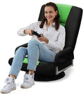 Swivel Gaming Chair 360 Degree Multipurpose Floor Chair w/Armrest & 6 Adjustable Postions Backrest for Adults & Kids, for Reading, Gaming, Watching, Relaxing, Green