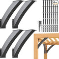 Uphode Heavy Duty Integrated Arc 4''x4''(Actual Tube Dia: 3.2''x 3.2'') 45 Degree Angle Support Pergola Brackets Q235-Steel 4Pack