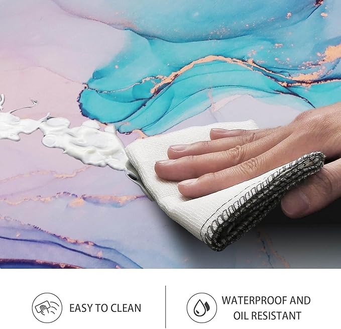 Kitchen Mats for Floor 2 Pieces Purple Marble Kitchen Mat Anti Fatigue Waterproof Non Slip Kitchen Rugs Comfort Memory Foam Mat for Kitchen Floor,in Front of Sink