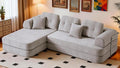 SUYOLS L Shaped 104" Modular Sectional Sofa Bed with Pillows, 8-in-1 Convertible Couch,Sturdy Stainless Steel Frame,Removable Washable Cover,High Resilience Sponge,for Living Room,Apartment,Light Gray