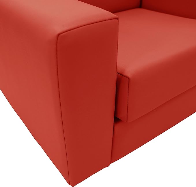 Factory Direct Partners SoftScape Inspired Playtime Classic Reading Chair, Children's Commercial-Grade Upholstered Furniture for Home, Daycare, Preschool, Library; Comfy Modern Design - Red, 14472-RD