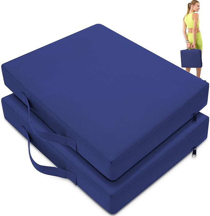 2 Pcs Stadium Seat Cushions Water-Repellent Bleacher Seat Cushions Indoor & Outdoor Seat Cushion for Bleachers Portable Stadium Cushion for Sports Events, Office Chairs, Beaches