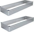 DIIYIV 2PCS 8x4x1FT Galvanized Raised Garden Bed Kit,Vegetable Boxes-Rectangle Metal Flower Box,Large Planter Raised Beds Outdoor Garden for Planting,Fruit,Herb-Silver