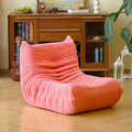 N&V Fireside Floor Sofa- Mid-Century Modern Armless Lounge Chair with Premium Soft Corduroy Fabric, Plush Foam Cushion Accent Chair for Living Room, Bedroom & Office (Salmon)