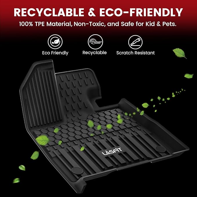 LASFIT Floor Mats&Trunk Mats for Toyota Sienna 7 Seats 2021-2025 2026 (not fit 25 26 Platinum) All Weather TPE Custom Fit Floor Liner for Sienna XLE/XSE/Limited/Edition 7 Passenger (w/o Spare tire)