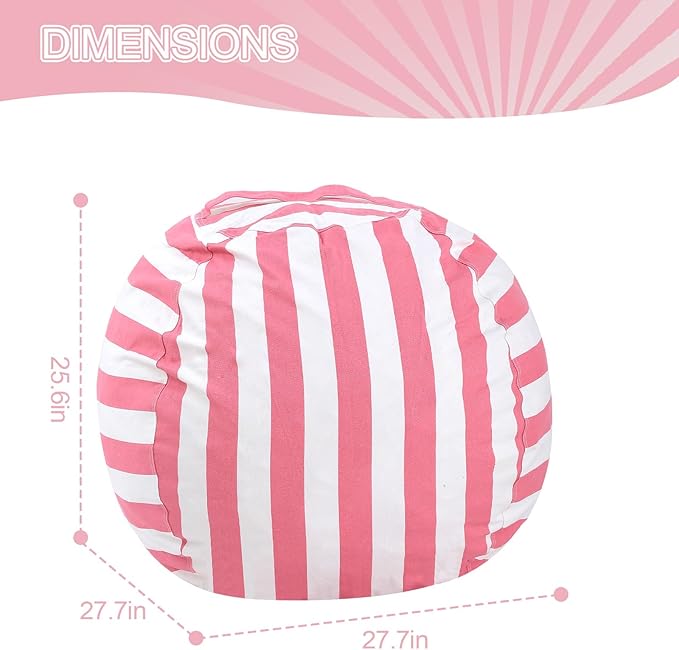 COMAX Bean Bag Chair for Kids, Kid Beanbag Chair Cute, Cotton Canvas Lazy Chair with Shredded Foam Filling, Stuffed Floor Sofa Couch for Boys and Girls, Pink