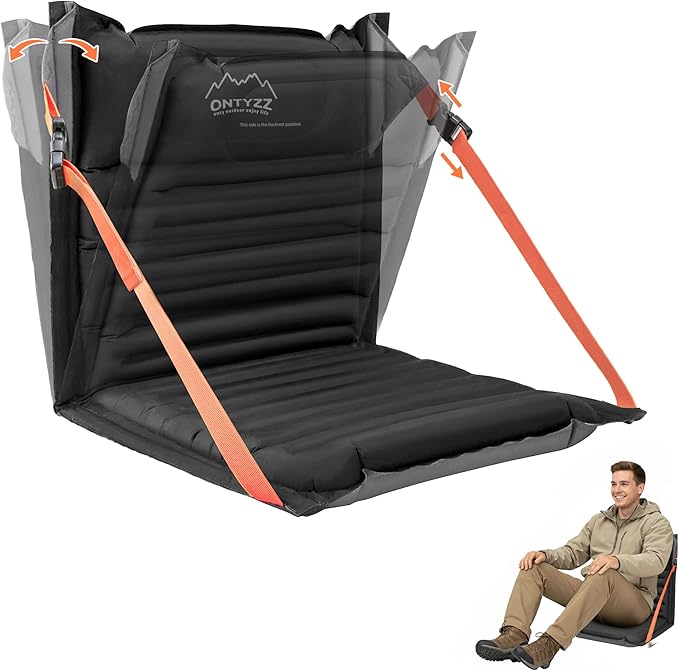 ONTYZZ Stadium Seats with Back Support Inflatable Portable Folding Comfort Seat Waterproof Cushion with Backrest for Sports Events Stadium and Camping