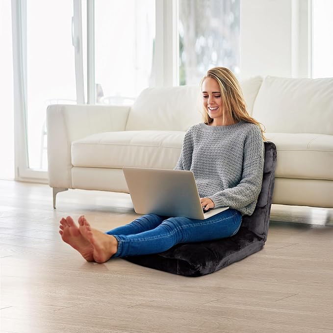 Epetlover 14-Position Adjustable Floor Gaming Chair Foldable Memory Foam Armless Sofa Seat Couch Recliner with Comfy Back Support for Working Meditation Reading, Black