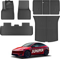 KARPAL Floor Mats Fit for Tesla Model Y Juniper 2025 2026 5-Seat (Not Fit 7 Seats), TPE All Weather Floor Mats & Trunk Mats Backrest Mat 7-PCS for Model Y Juniper Accessories
