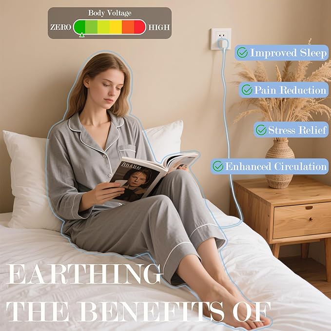 Ali King Grounding Sheets - Queen Size, Soft Cotton with Silver Fiber, 15'' Deep Pocket Earth Grounding Fitted Bed Sheets for Improved Sleep (White, Queen 60''*80''*15'')