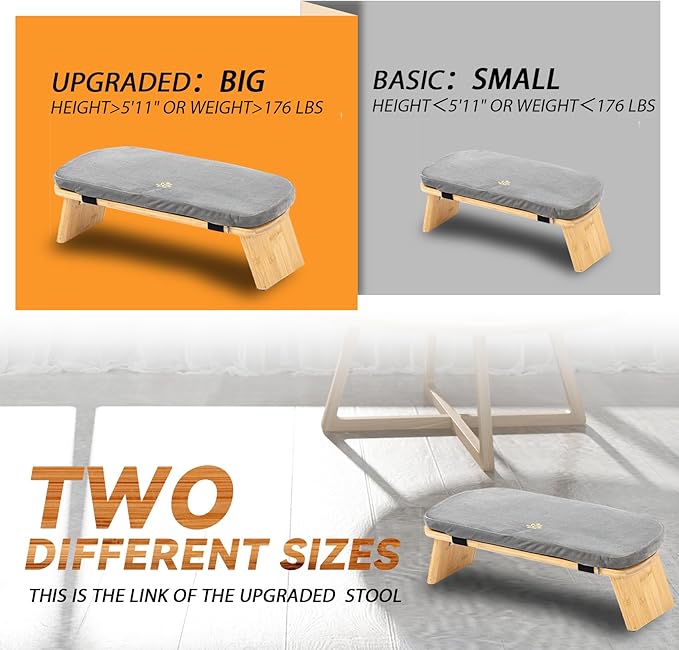 Estleys Meditation Bench, Bamboo Meditation Stool, Folding Kneeling Meditation Bench, Seiza Prayer Bench, Prayer Bench with Meditation Cushion, Kneeling Stool (Grey & Big)
