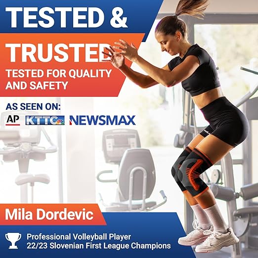 DR. BRACE ELITE Knee Brace with Size Stabilizer (2 Pack) Knee Brace for Women & Men, Workout, Sports, Daily Knee Compression Sleeve for Maximum Knee Pain Support & Fast Recovery (Mars, Small)
