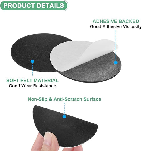 20-Pack Lamp Base Felt, 3 Inch Dia. 2mm Thick Self Adhesive Round Fabric Felt Pads for Lamp/Furniture/DIY, Non-Slip Fiber Backed Patch Circles with Adhesive Backing [Black]