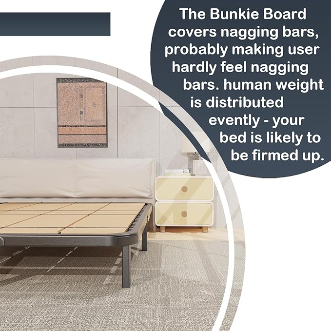 NobleRealm® 𝗕𝗲𝘁𝘁𝗲𝗿 𝗦𝗶𝘇𝗲 & Thickest – Premium 10mm (80'x 76' King Size) | King Bunkie Board| | Bed Support Slats | Bed Board | Modular Portability Design, Easy Setup