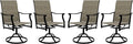 Outdoor Swivel Dining Chairs with Textilene Breathable Back, Swivel Patio Dining Chairs Set of 4, SwivelPatio SlingChairs Set for Poolside Lawn Garde