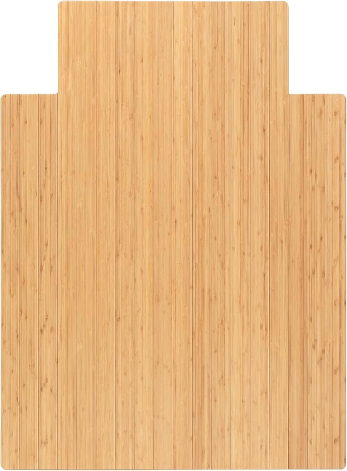 Anji Mountain Office Chairmat Thickest & Sturdy Bamboo Chairmats Highly Premium Quality Anti-Slip Heavy Duty for Multi-Purpose Hardwood Floor Office & Home Floor Protector Office Chair mat-5mm Thick