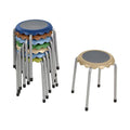 ECR4Kids Daisy Stackable Stool Set, Flexible Seating, Earthtone, 8-Piece