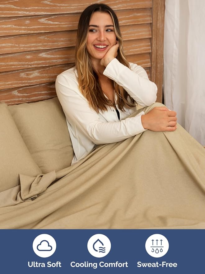 Extra Deep Pocket Full Sheets - 4 Piece Breathable & Cooling Bed Sheets - Hotel Luxury Bed Sheet Set - Soft, Wrinkle Free & Comfy - Easily Fits Extra Deep Mattresses - Deep Pocket Heathered Tan Sheets