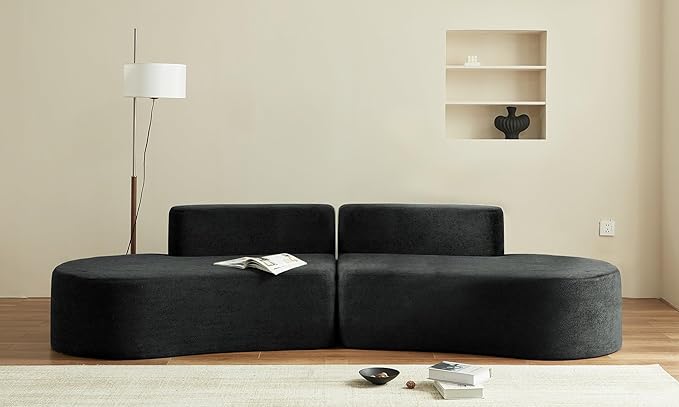 Swbvs Modular Floor Sofa Set, Boneless Memory Foam Lounge Couch, Convertible Low-Profile Seating for Living Room, Bedroom & Small Spaces, Washable Cover, Modern Black