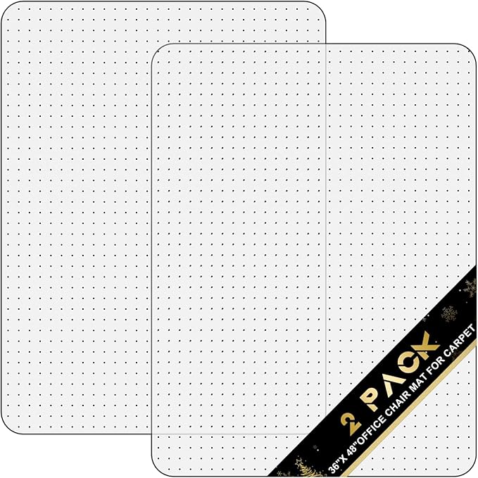 PURE JAJA Chair Mat for Carpet, Clear PVC, Modern Style, Low Profile Design with Beveled Edges, Durable Floor Protection for Home Office, 36 x 48Inches, 2 Pack