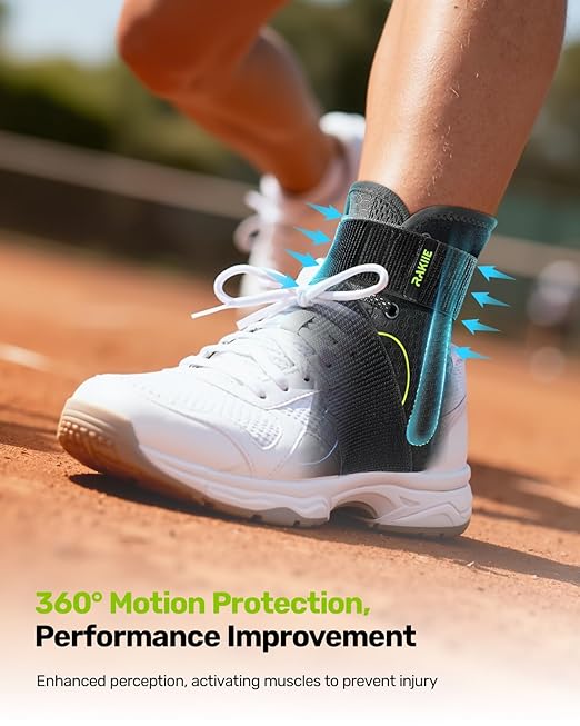 Rakiie Quick Lace Up Ankle Brace with 2 Metal Support Stays, Breathable Stabilizer for Sprained Ankle, Slim Fit Ankle Support for Men & Women, Sports, Running, Basketball (Green, XL)