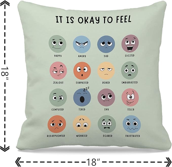Nogrit Counseling Office Must Haves Throw Pillow Cover, Calming Corner, Mental Health Pillowcase Decor for Home Kids,Mental Health Counselor Gifts, Calming Corner Pillow Covers 18x18-894