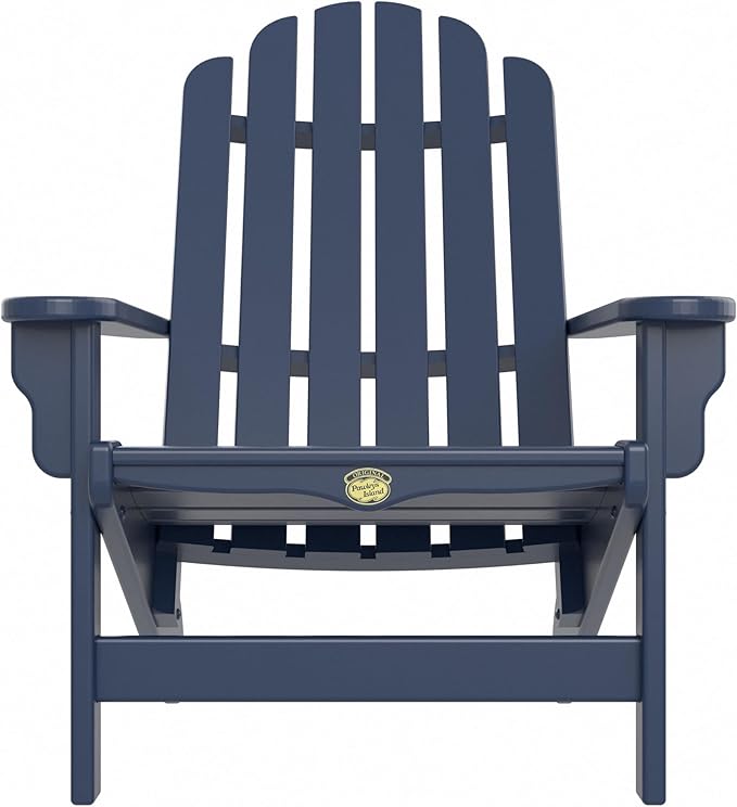 Original Pawleys Island Navy DuraWood Essentials Adirondack Chair – Eco-Friendly Recycled Material, Stainless Steel Hardware, Smooth Fit N Finish, Handcrafted in The Carolinas