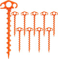 COBARYEN Tent Stakes Ground Anchors Screw in, 10 Pack Sand Stakes for Beach 9.4 Inch Heavy Duty Spiral Tent Pegs for Camping, Party, Hiking, Outdoor Decoration (10, Orange)