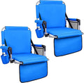 HIGH POINT SPORTS Foldable Stadium Seat Portable Folding Stadium Chairs Padded Bleacher Seat Cushion Bleacher Chair with Armrest and Cup Holder