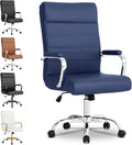BOWTHY Modern Office Desk Chair, Conference Room Chairs, High Back Ergonomic Home ofiice Chair, Adjustable Height Swivel Executive Computer Chair with Padded Seat and Armrest (Blue)
