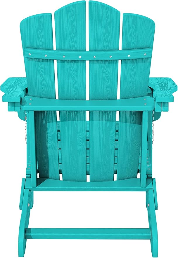 KINGYES Folding Adirondack Chair Set of 4, HDPE All-Weather Folding Adirondack Chair, Aruba