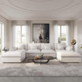 Cloud Couch Modular Sectional Sofa,156" U Shaped Large Down Filled Convertible Modular Sofa Couch with Ottomans for Living Room Set,Covers Washable&Replaceable(White)