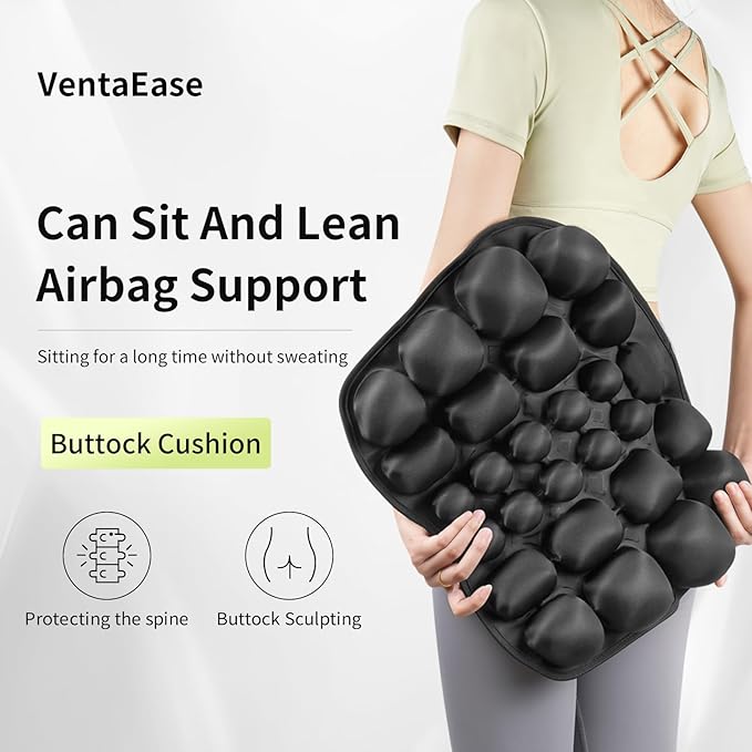 Ergonomic Office Chair Cushion with Lumbar Support Pillow for Tailbone Pain Relief and Pressure Relief, Portable Seat Cushion for Office Chairs and Car Seats