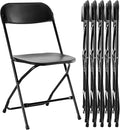 Sweetcrispy Folding Chair 6 Pack, Plastic Foldable Chairs with 330-Pound Capacity, Sturdy Metal Portable Chair, Easy to Use and Store, Outdoor and Indoor, for Home, Office, Party, Comfy, Black