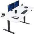 VIVO Electric Dry Erase 71 x 30 in Dual Motor Sit Stand Desk, Memory Height Adjustment, 2B Series, Whiteboard Top Black Frame, DESK-KIT-2B7WE