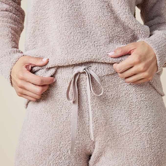 Softies Marshmallow V Neck Lounge Set for Women Ultra Soft 2 Piece Loungewear with Relaxed Top and Straight Leg Pants