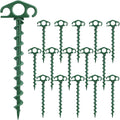 COBARYEN Tent Stakes Ground Anchors Screw in, 16 Pack Sand Stakes for Beach 9.4 Inch Heavy Duty Spiral Tent Pegs for Camping, Party, Hiking, Outdoor Decoration (16, Green)