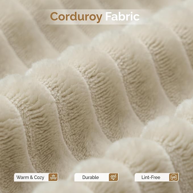Convertible Coarser Corduroy Sleeper Sofa Bed with Cylindrical Pillow, Folding Mattress Couch with Fixed-Shape Frame, Floor Sofa Lounge Couch for Living Room Bedroom Lounge Studio, Beige